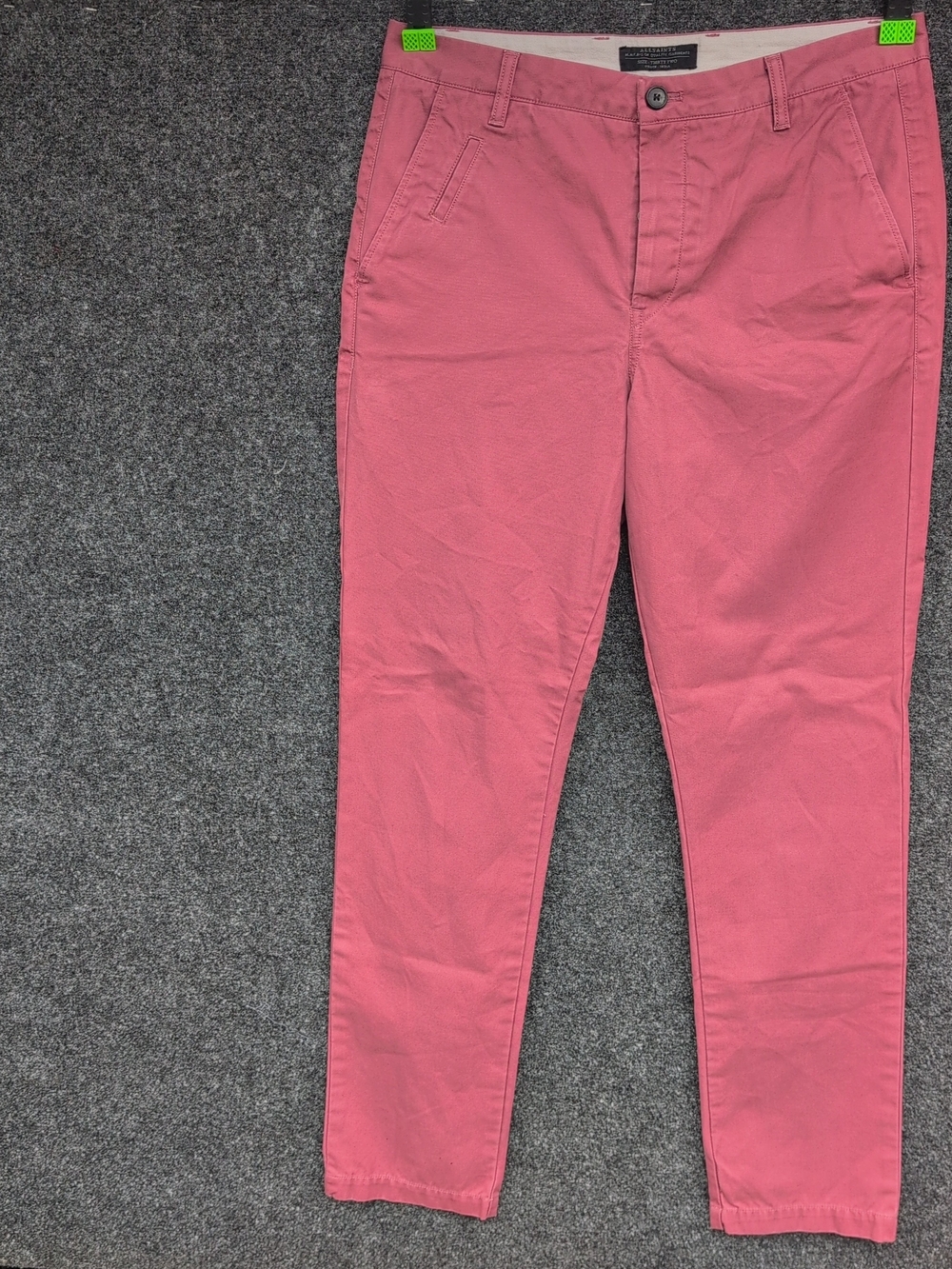 Allsaints Pants Mens 32x31 Red Twill Cotton Charge Chino Button Fly Straight